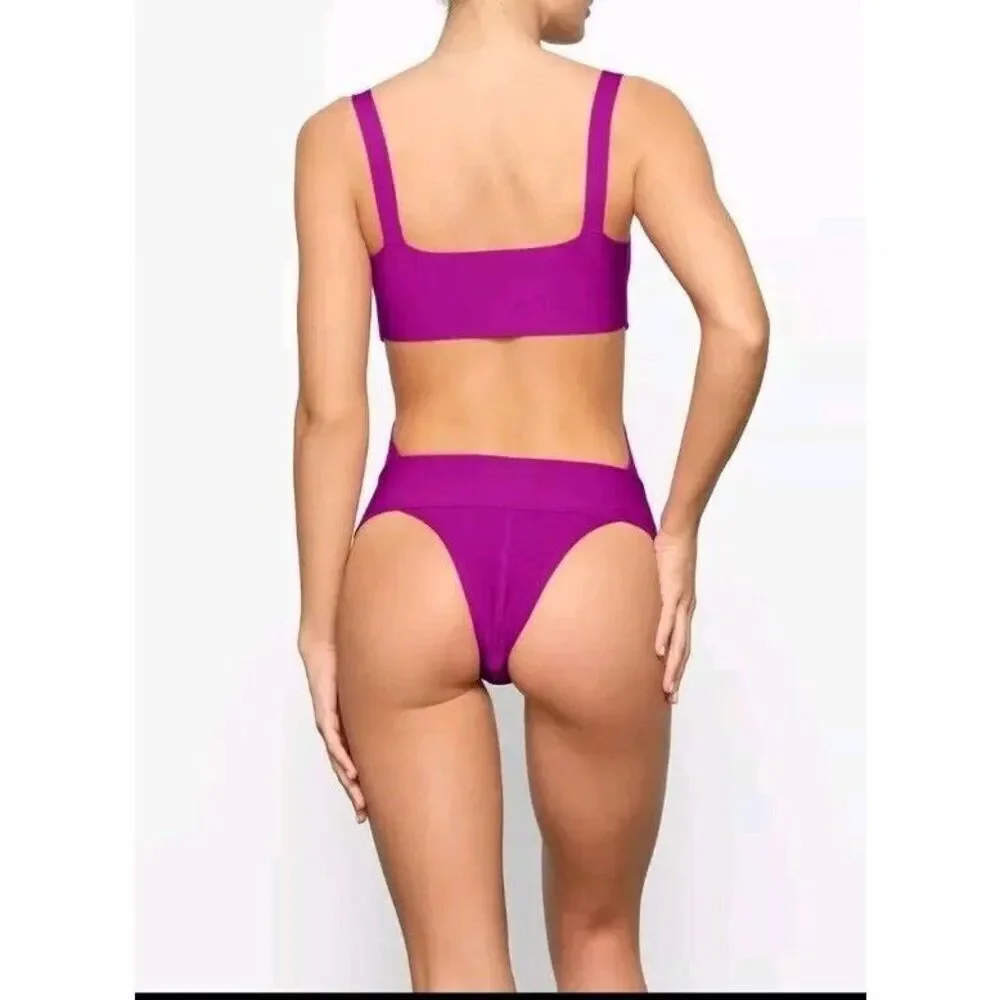 SKIMS Knit Swim Bandage Monokini ‎ 1 Piece Bodysuit Sz 4x Onyx MSRP $108 NWT